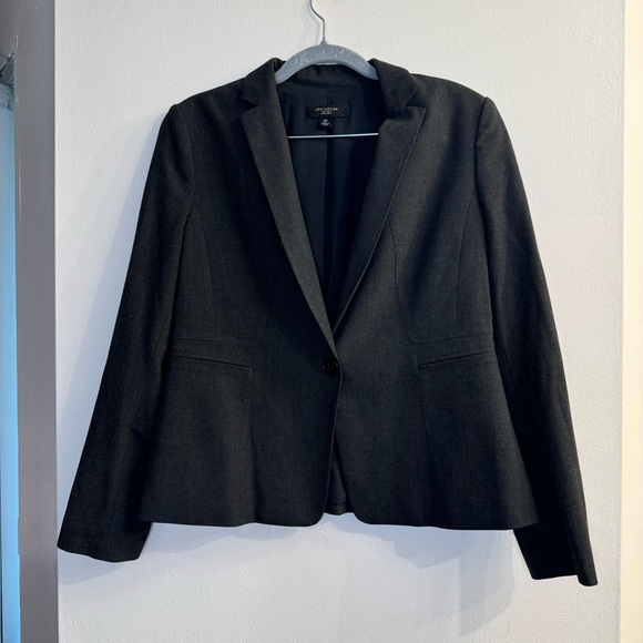 Ann Taylor Jackets & Blazers - Ann Taylor Dark Grey Button-Up Blazer Size 8 Petite